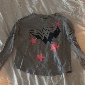 Wonder Woman Gray and Pink Kids Shirt